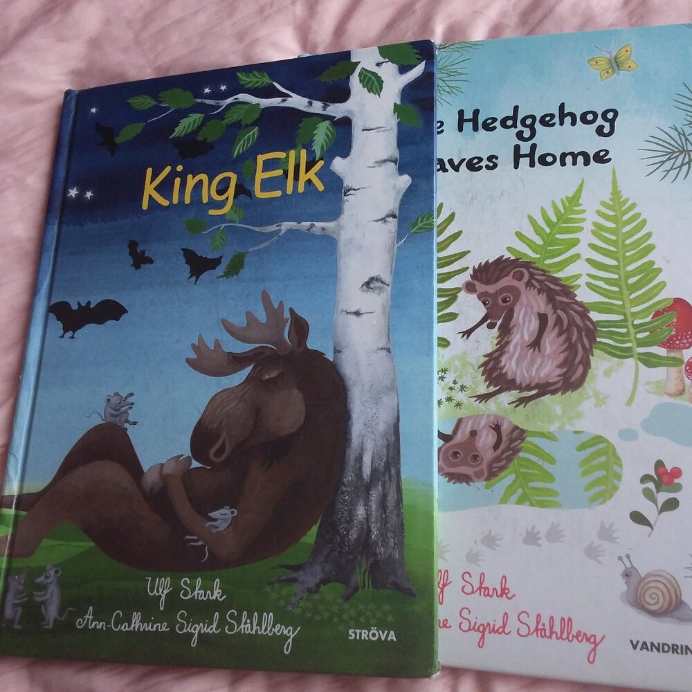 VGUC lot of 2 books: King Elk and The Hedgehog leaves home